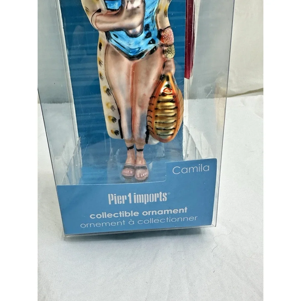 New Pier One Hand Blown Glass Camila Collectible Christmas Ornament Girlfriend